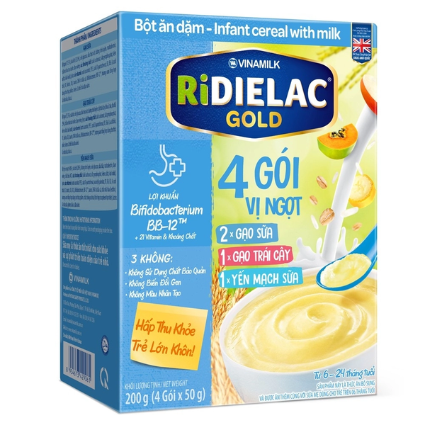  Bột ăn dặm Ridielac Gold 4 vị ngọt 200g 