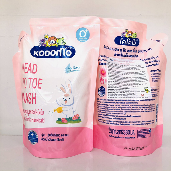  Dầu tắm gội Kodomo Pink Hanabaki 380ml 