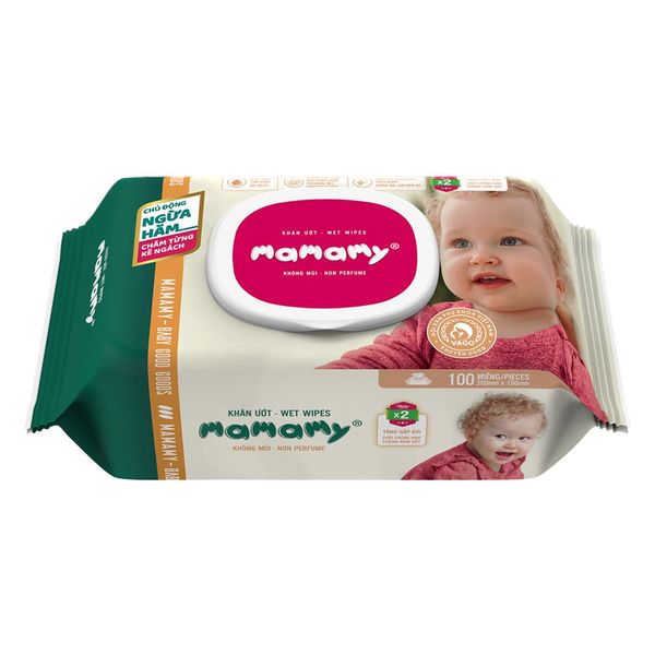  Khăn ướt Mamamy không mùi (100 miếng) 