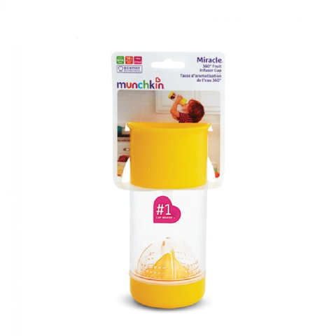  Cốc 360° chống đổ có ngăn ép trái cây Munchkin (414ml) - vàng 