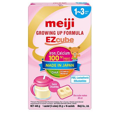  Sữa bột Meiji Growing up Formula Ezcube 448g (12-36 tháng) dạng thanh (hộp 16 thanh x 28g) 
