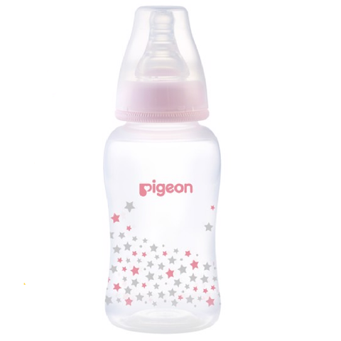  Bình sữa Pigeon Streamline nhựa PP ngôi sao hồng 150ml 