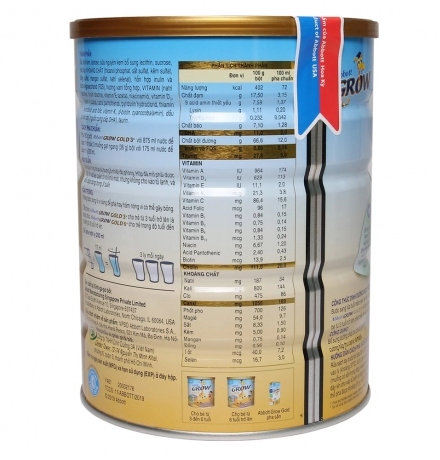  Sữa bột Abbott Grow Gold 3+ hương vani 900g 