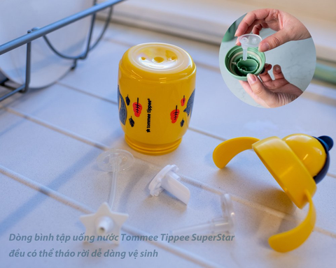  Bình nước Tommee Tippee SuperStar 300ml(Xanh/Vàng) 