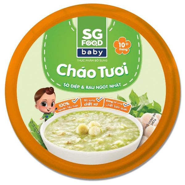  Cháo tươi Baby sò điệp rau ngót Nhật 240gr SGF 
