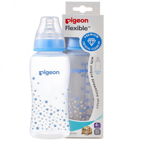  Bình sữa Pigeon Streamline nhựa PP ngôi sao xanh 250ml 