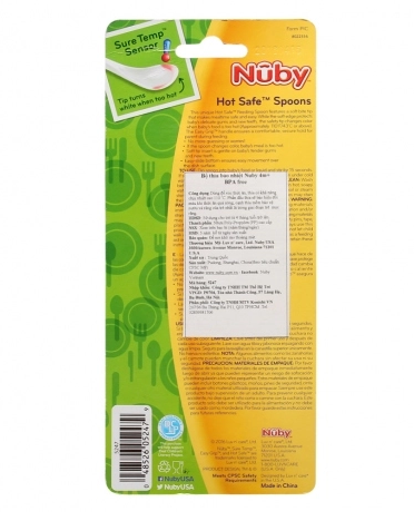  Bộ 2 thìa ăn Nuby báo nhiệt cán dài 5247 