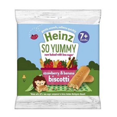  Bánh quy Heinz vị dâu và chuối ít đường 60g (+7 tháng) 