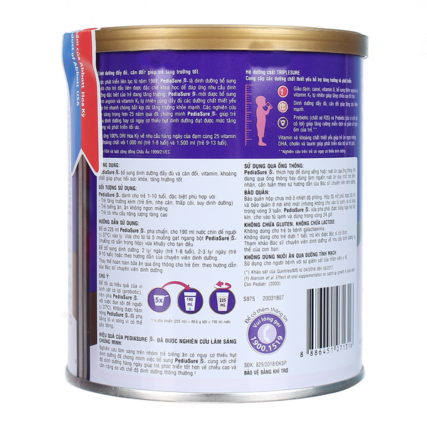  Sữa PediaSure 400g hương vani (1 - 10 tuổi) 