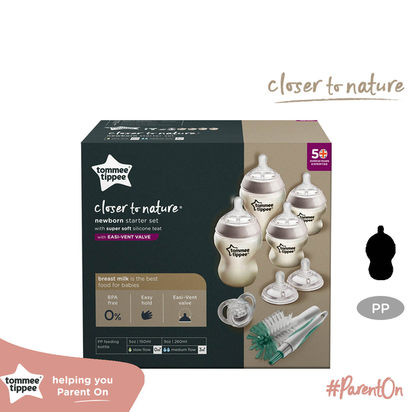  Bộ bình sữa sơ sinh ty siêu mềm tự nhiên Tommee Tippee 