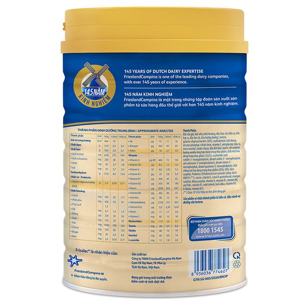  Sữa bột Frisolac Gold 3 850g (1-2 tuổi) 