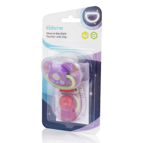  Ti ngậm dạ quang kèm dây đeo kidsme-màu tím (size M-trẻ 6 tháng) 