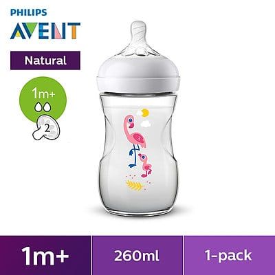  Bình sữa mô phỏng tự nhiên Flamingo trẻ 1 tháng tuổi 260ml 