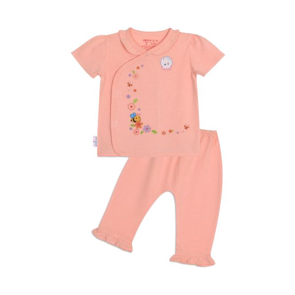  BỘ SƠ SINH CÀI XÉO BÉ GÁI TAY NGẮN 1318 