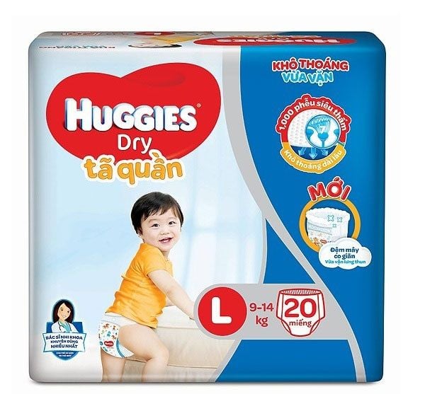 Tã quần Huggies Dry size L 20 miếng (9 - 14kg) 