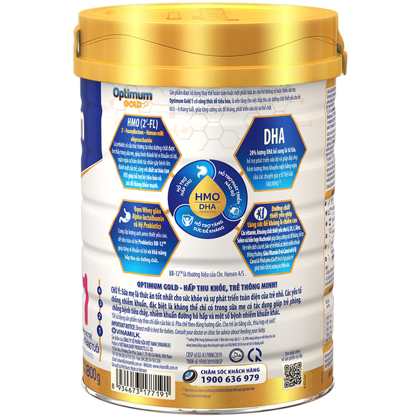  Sữa bột Optimum Gold số 1 800g (0-6 tháng) 