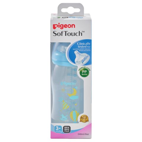  Bình sữa PP Plus họa tiết xanh 240ML 