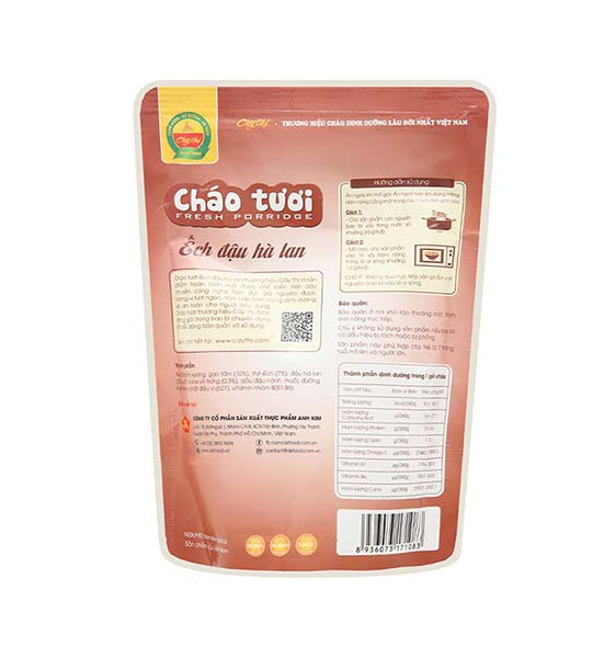  Cháo tươi Cây Thị ếch đậu Hà Lan 260g 