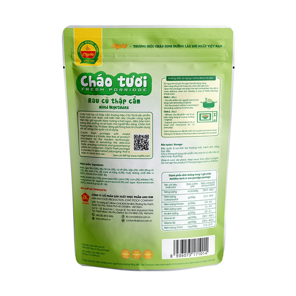  Cháo tươi rau củ thập cẩm Cây Thị 260g 