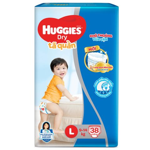  Tã quần Huggies Dry size L 38 miếng (9-14kg) 
