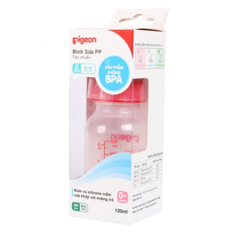  Bình sữa Pigeon nhựa PP vịt đỏ 120ml 