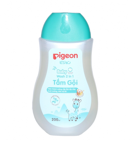  Sữa tắm gội Pigeon dịu nhẹ chiết xuất Jojoba xanh 200ml 