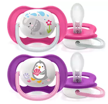  Bộ 2 núm ty ngậm thông khí hình thú bé gái (6 - 18 tháng) 