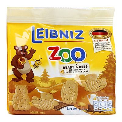  Bánh qui sữa và mật ong hình gấu và ong Leibniz 100g 