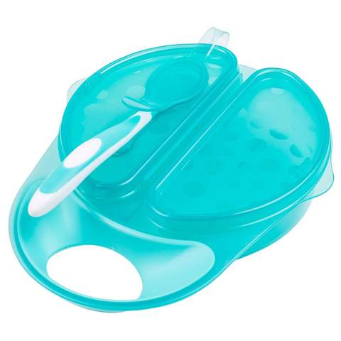  Bát 2 ngăn kèm thìa ăn dặm bằng nhựa Dr.Brown's TF010-P3 