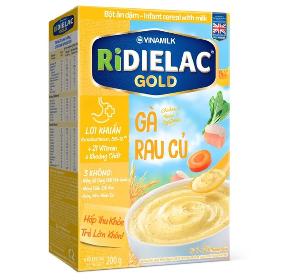  Bột ăn dặm Ridielac Gold gà rau củ 200g 