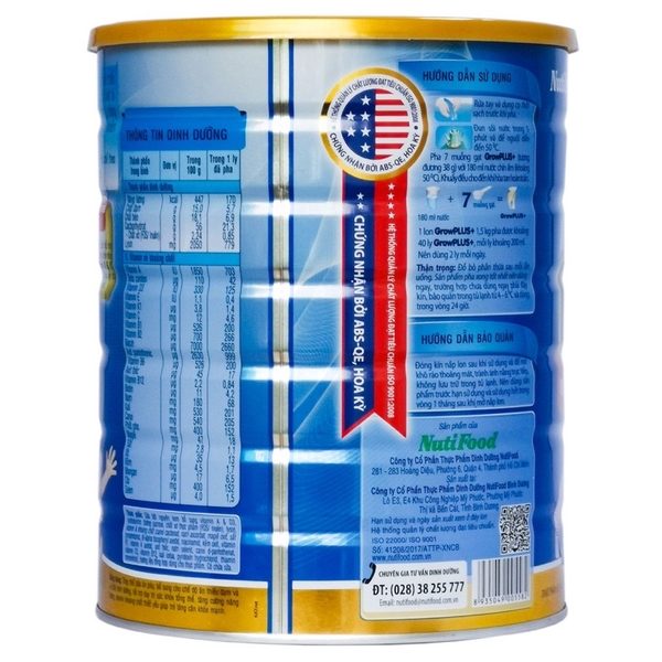  Sữa bột GrowPLUS xanh 1.5kg (trên 1 tuổi) 