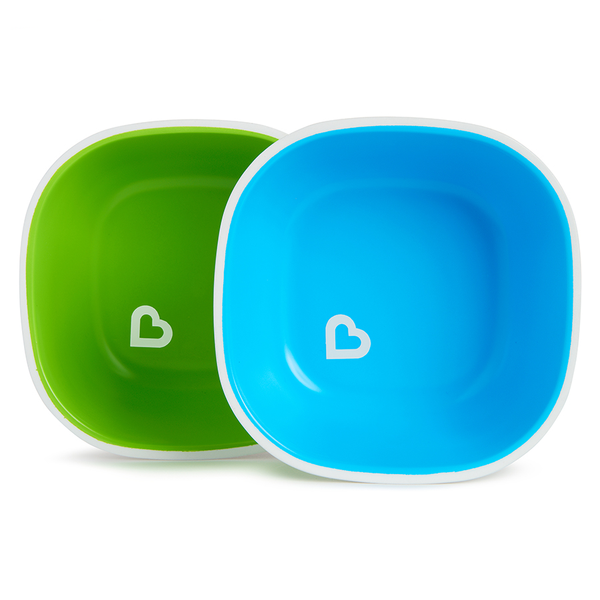  Bộ 2 bát chống trượt Munchkin (xanh lá - xanh lơ) 