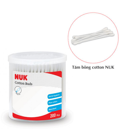  Tăm bông cotton Nuk 200 cái 