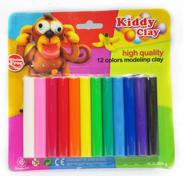  Đất nặn 12 màu 200g ST-200-12 Kiddy Clay 