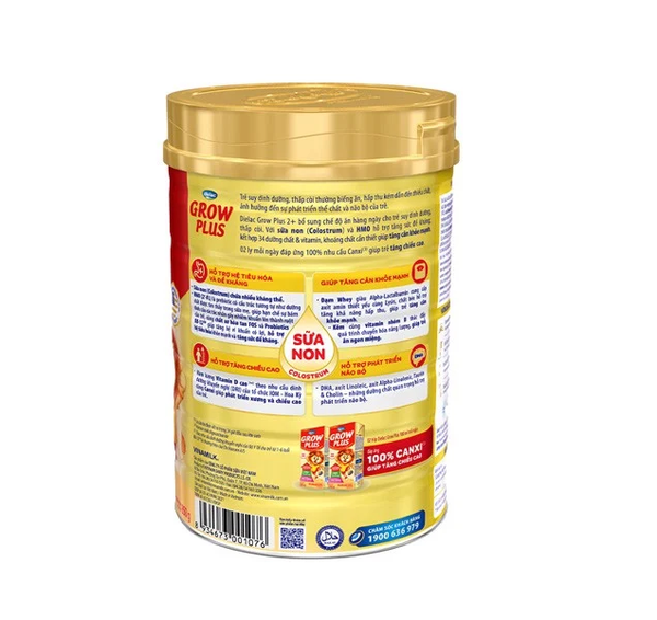  Sữa bột Dielac Grow Plus 2+ 850g (Sữa Non) 