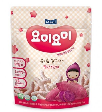  Bánh gạo Organic Maeil Yummy Yummy vị khoai lang tím - 25g (từ 7 tháng tuổi) 