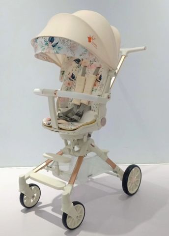  Xe đẩy gấp gọn 2 trong 1 cao cấp xoay 2 chiều BWD88  Baby stroller Trắng - Hồng da 
