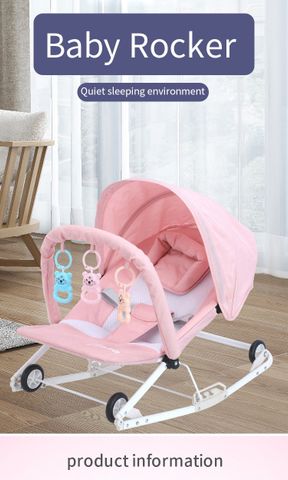  Ghế rung bập bênh có bánh xe XT-CBAA03  Cradle - Hồng 