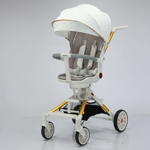  Xe đẩy gấp gọn 2 trong 1 cao cấp xoay 2 chiều BWD88  Baby stroller Trắng - Xám 