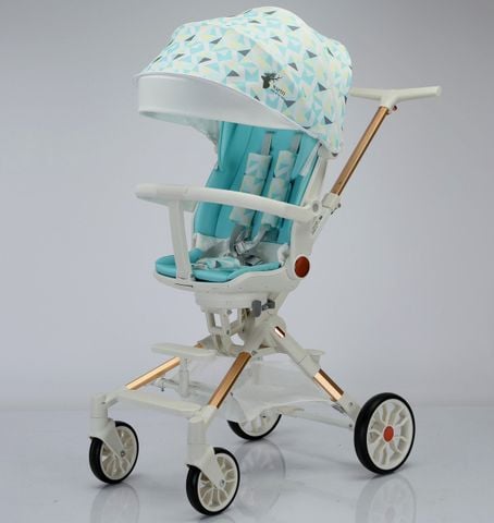  Xe đẩy gấp gọn 2 trong 1 cao cấp xoay 2 chiều BWD88  Baby strollerTrắng - Xanh biển 