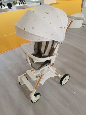  Xe đẩy gấp gọn 2 trong 1 cao cấp xoay 2 chiều BWD88  Baby stroller Trắng - Xám trăng sao 