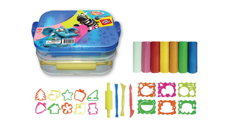 Đất nặn Kiddy Clay 7 màu + bộ dụng cụ PX380716SMRT 