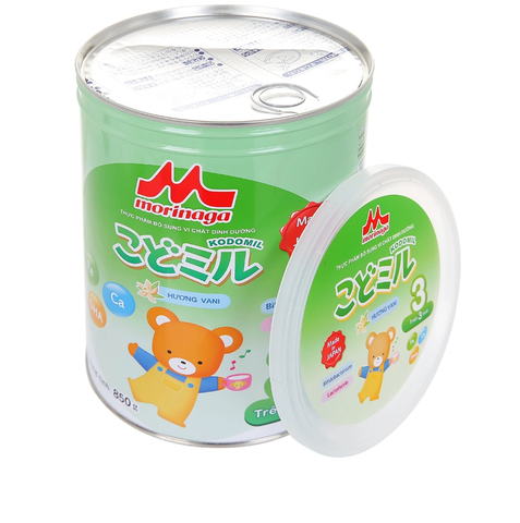  Sữa bột Morinaga Kodomil số 3 850g hương dâu (trên 36 tháng) 