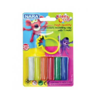  Đất nặn Kiddy Clay 6 màu 50g + khuôn hình ST-50-6+SM 