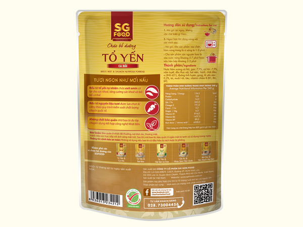  Cháo bổ dưỡng SG Food tổ yến cá hồi 240g 