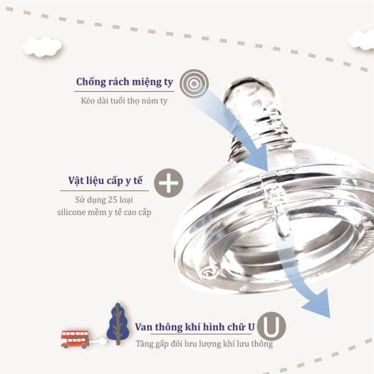  Ty Mamyshop chống đầy hơi mềm cổ chuẩn chữ thập size L 