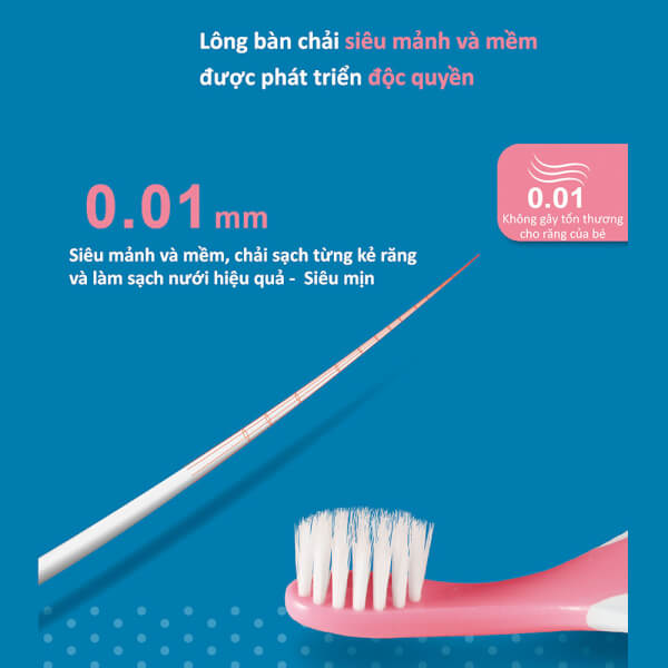  Bàn chải đánh răng em bé Kuku 0 - 3 tuổi ( Màu hồng ) 