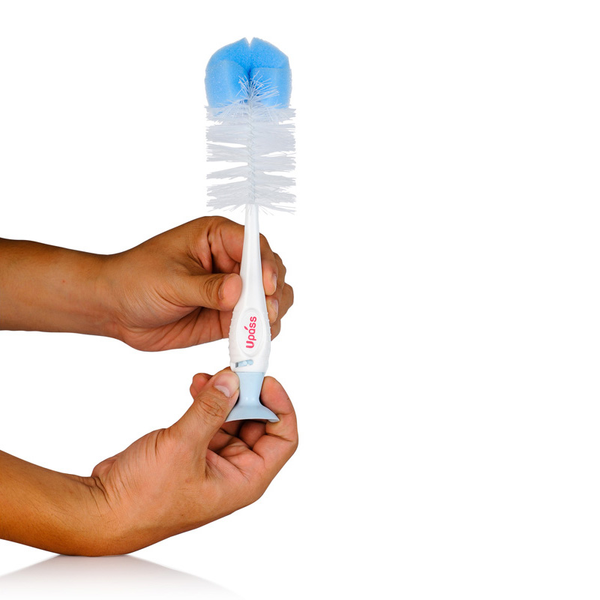  Bộ cọ bình sữa và núm ty đế hút chân không (màu xanh) 