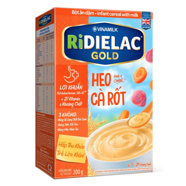 Bột ăn dặm Ridielac Gold heo cà rốt 200g 