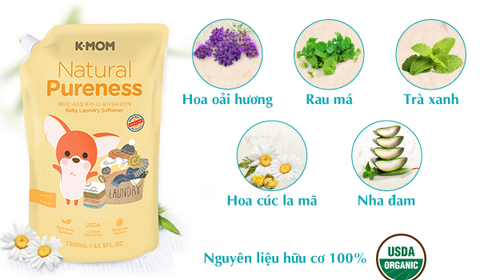  Nước xả đồ sơ sinh chiết xuất thảo mộc tự nhiên K-Mom (dạng túi 1300ml) 